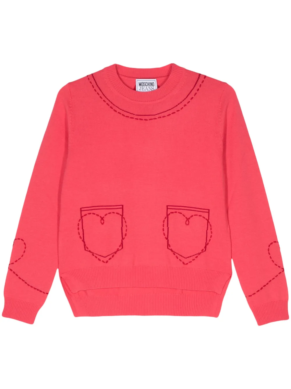 MOSCHINO JEANS Trui met decoratief stiksel Roze