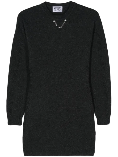 Robe en maille à détails de maillons - MOSCHINO JEANS - Modalova