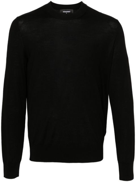 DSQUARED2 logo-embroidered virgin wool jumper Men