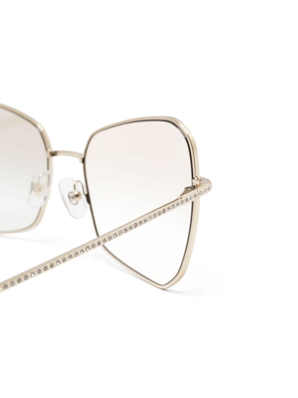 Shop Swarovski Geometric-frame Sunglasses In Gold