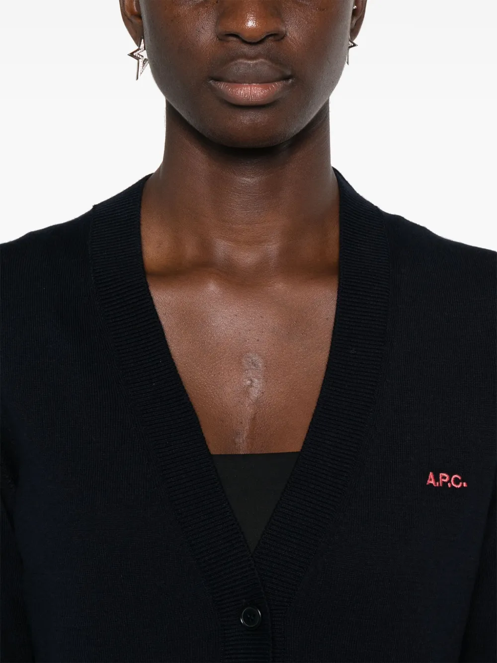 Affordable A.P.C. Berenice logo-embroidered cardigan Women