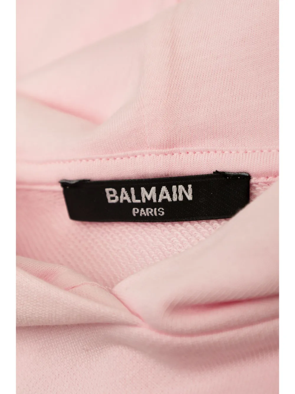 BALMAIN LOGO-EMBROIDERED COTTON HOODIE 