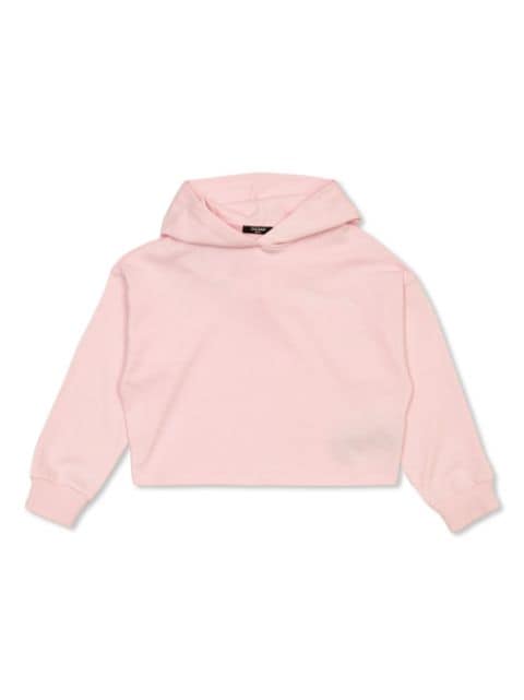 logo-embroidered cotton hoodie