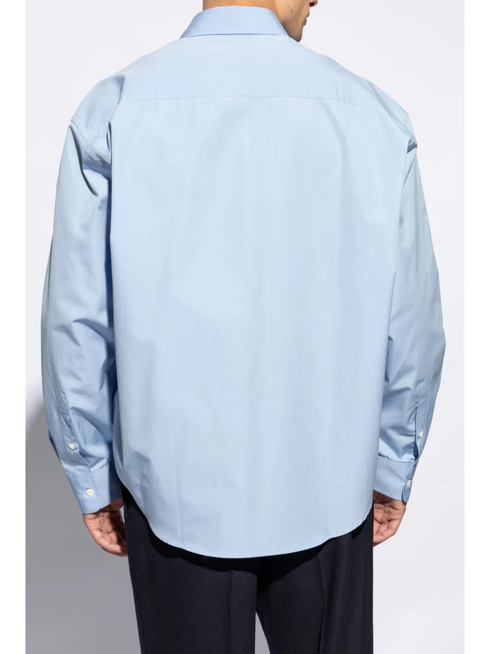 AMI Paris Overhemd met geborduurd logo Blauw