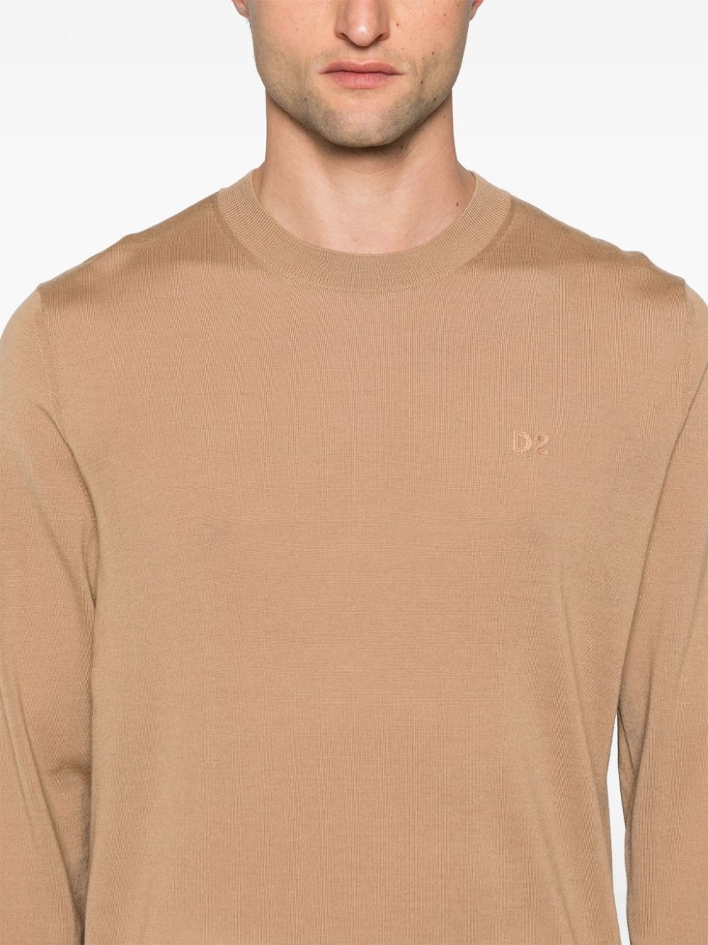 Shop Dsquared2 Crew-neck Virgin Wool Jumper In Neutrals