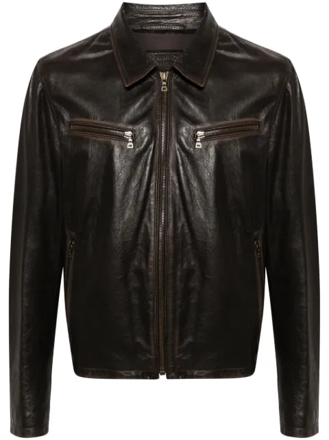 Prada leather shirt jacket
