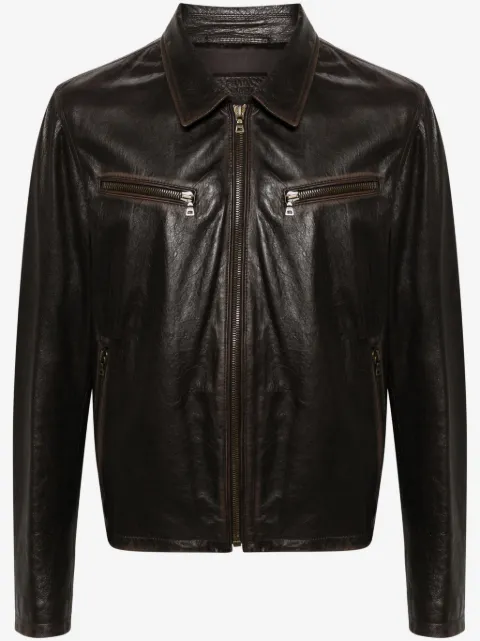 Prada leather shirt jacket