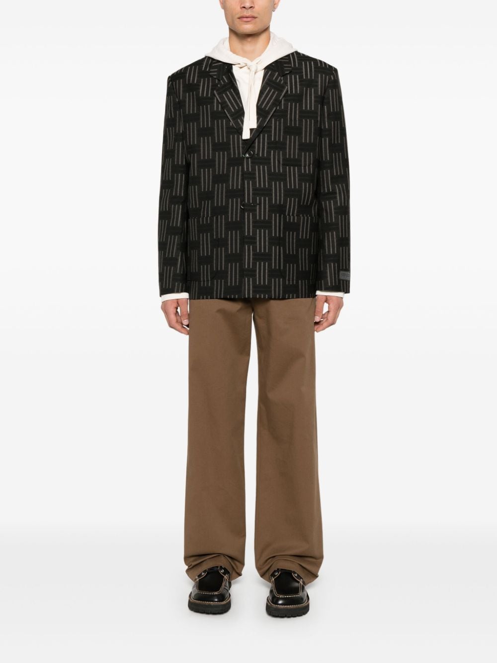 Kenzo Blazer met jacquard - Zwart