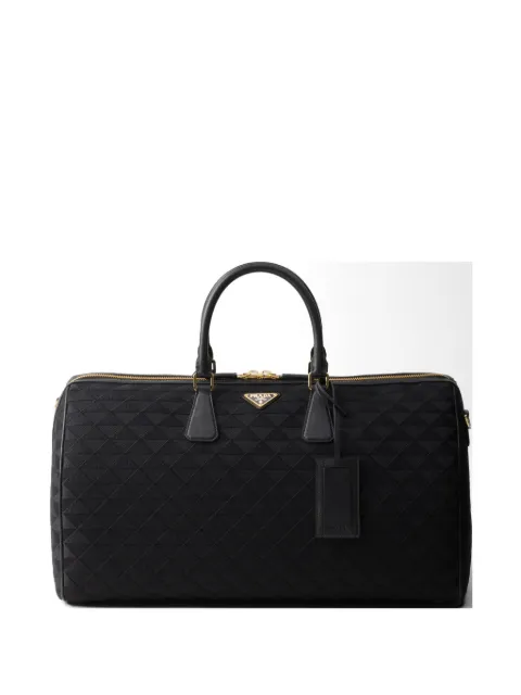 Prada bolsa duffle con logo triangular bordado