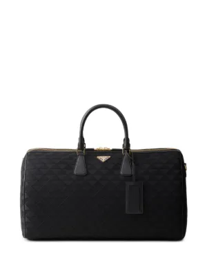 Prada Re-Nylon And Saffiano Leather Duffel Bag | Black | FARFETCH