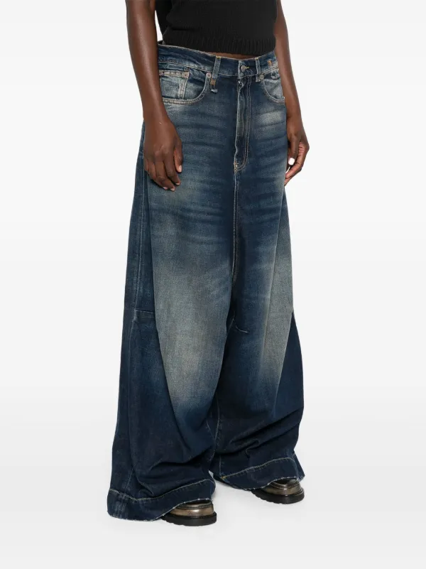 【関税込み】R13 ブルー Wayne ジーンズ R13 Ladies Hester Blue Wayne Wide-Leg Jeans, Waist Size 28