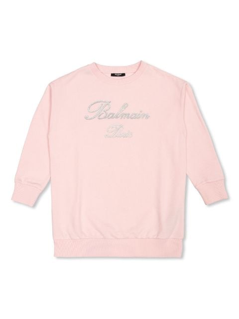 rhinestone-embellished cotton sweatshirt