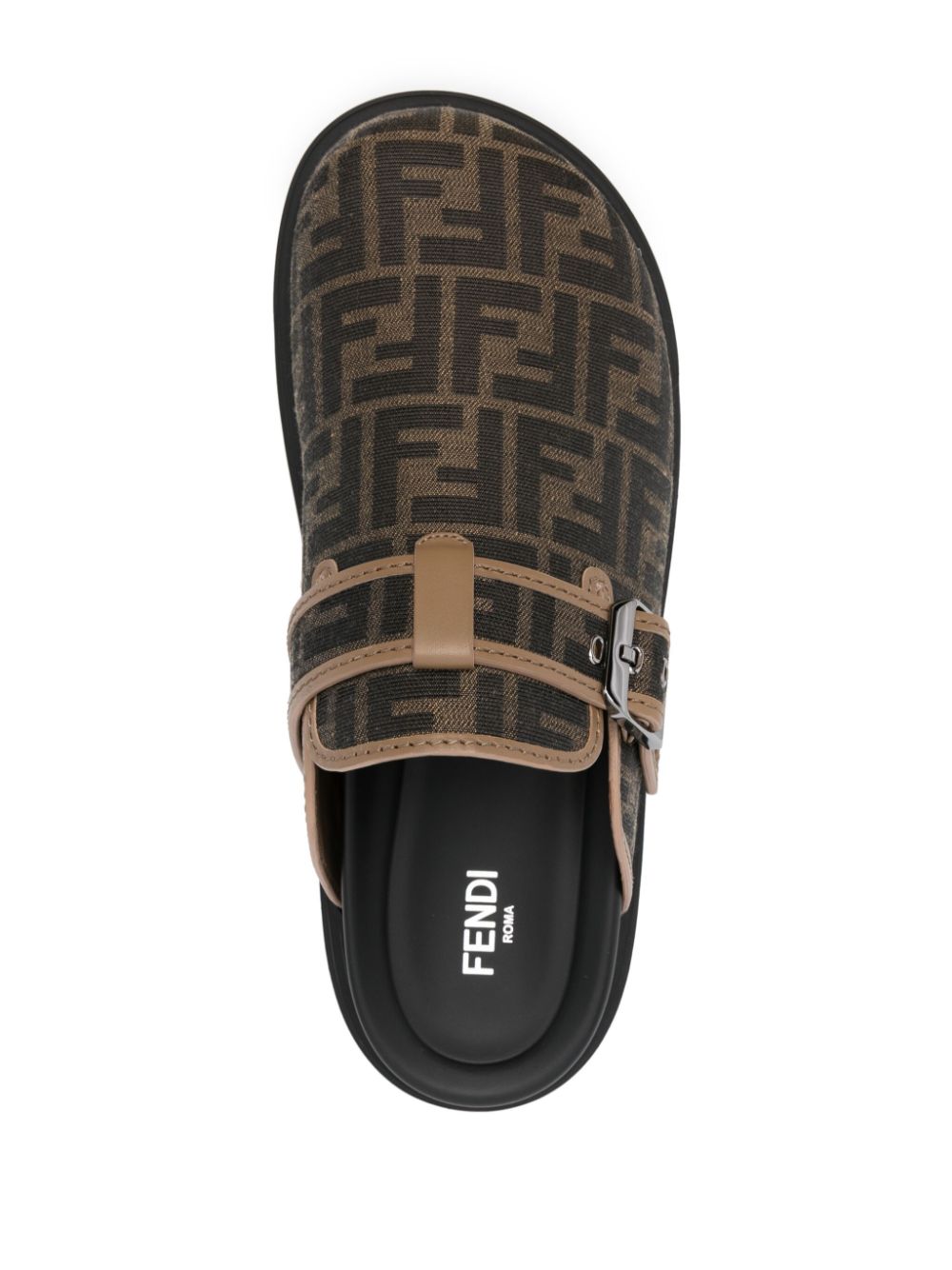 Shop Fendi Feel Slippers In Brown