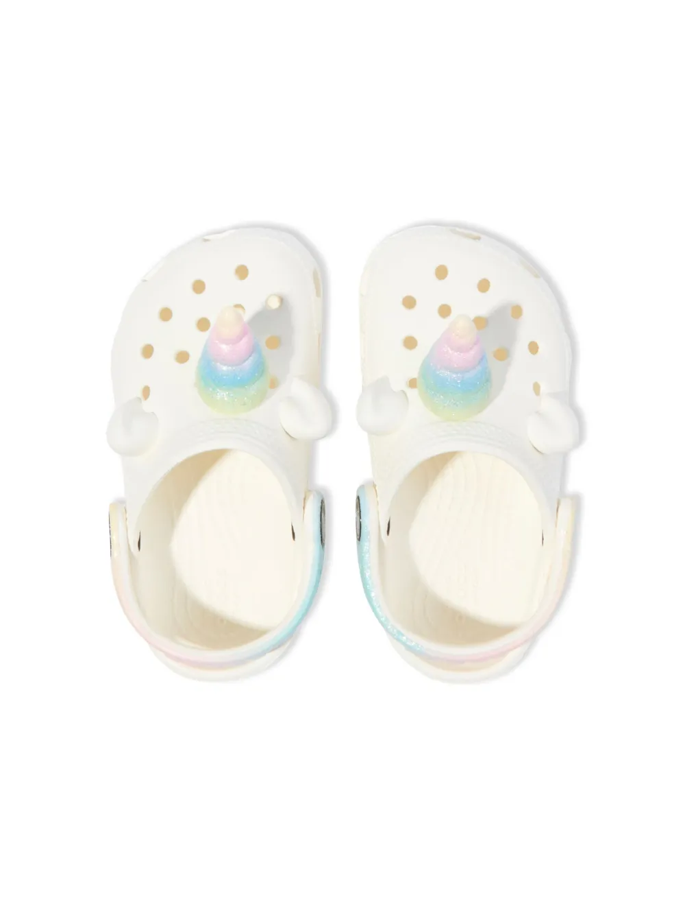 Crocs Girls Classic I Am Rainbow Unicorn Clog In White