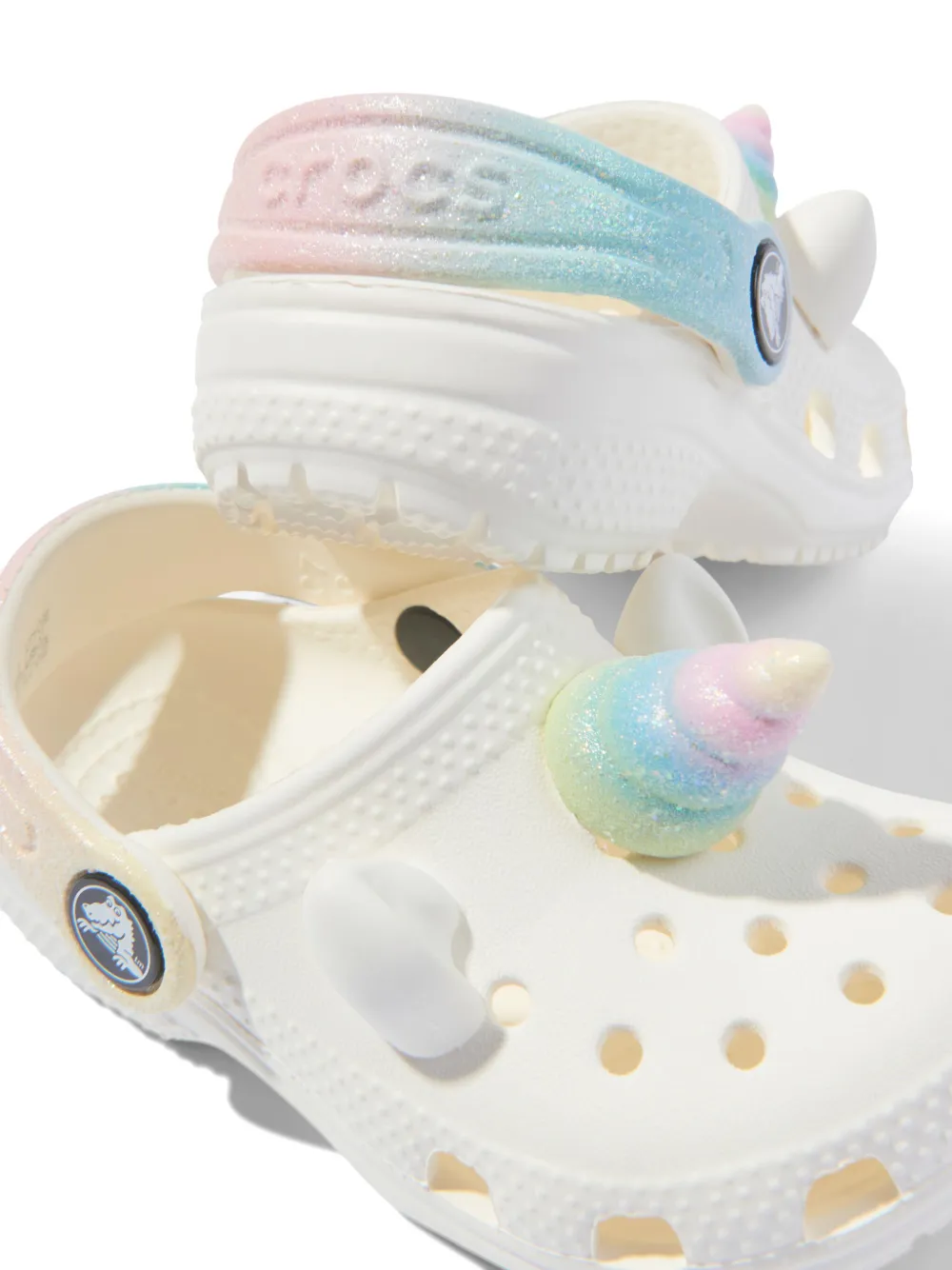 Crocs Girls Classic I Am Rainbow Unicorn Clog In White