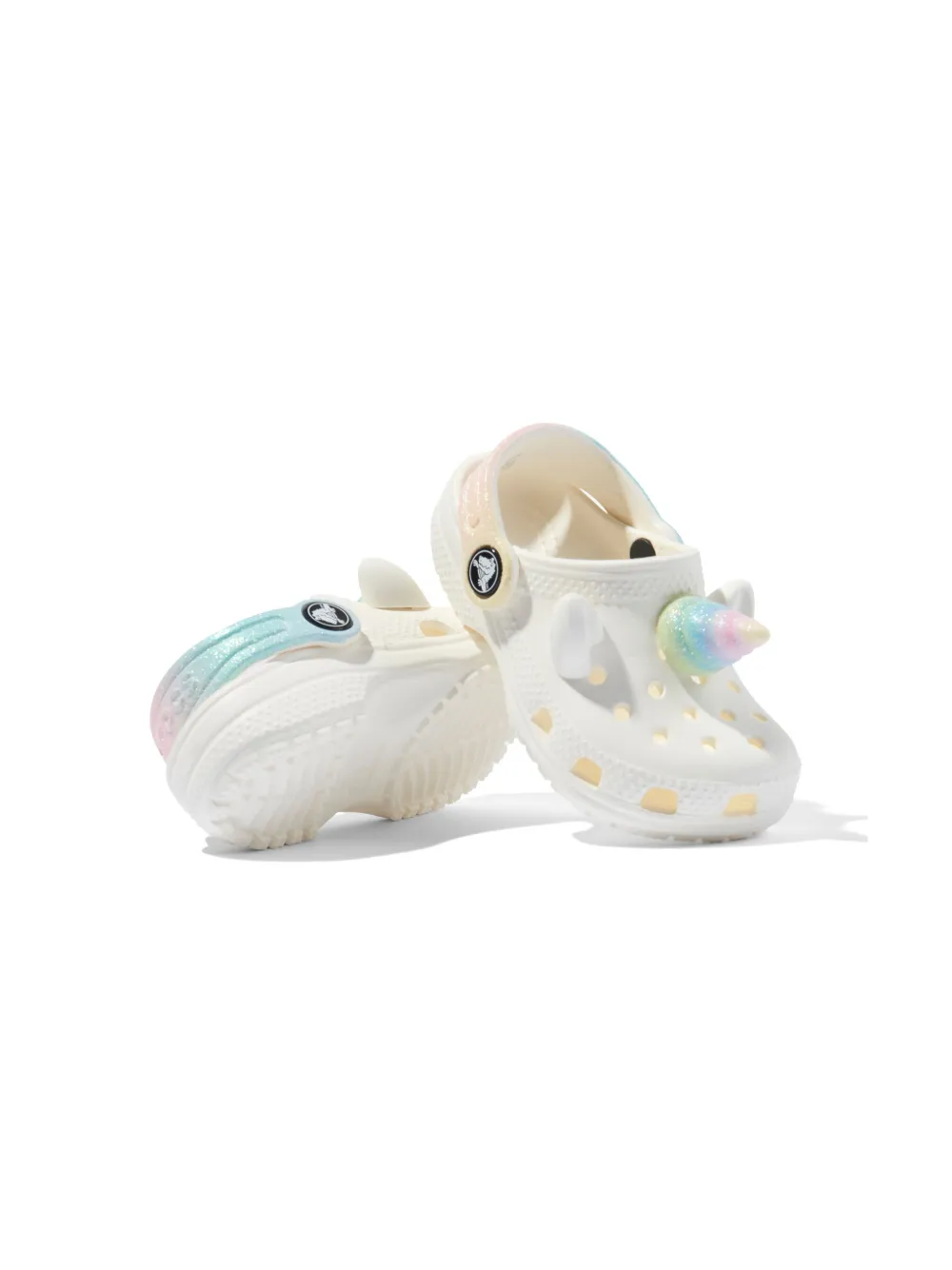 Crocs Girls Classic I Am Rainbow Unicorn Clog In White