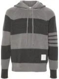 Thom Browne striped knitted hoodie - Grey