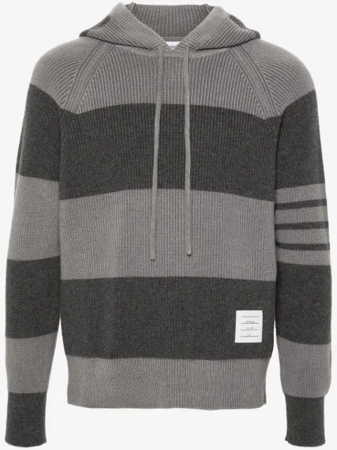 Thom Browne striped knitted hoodie
