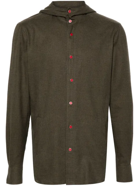 Kiton hoodie con motivo pied de poule
