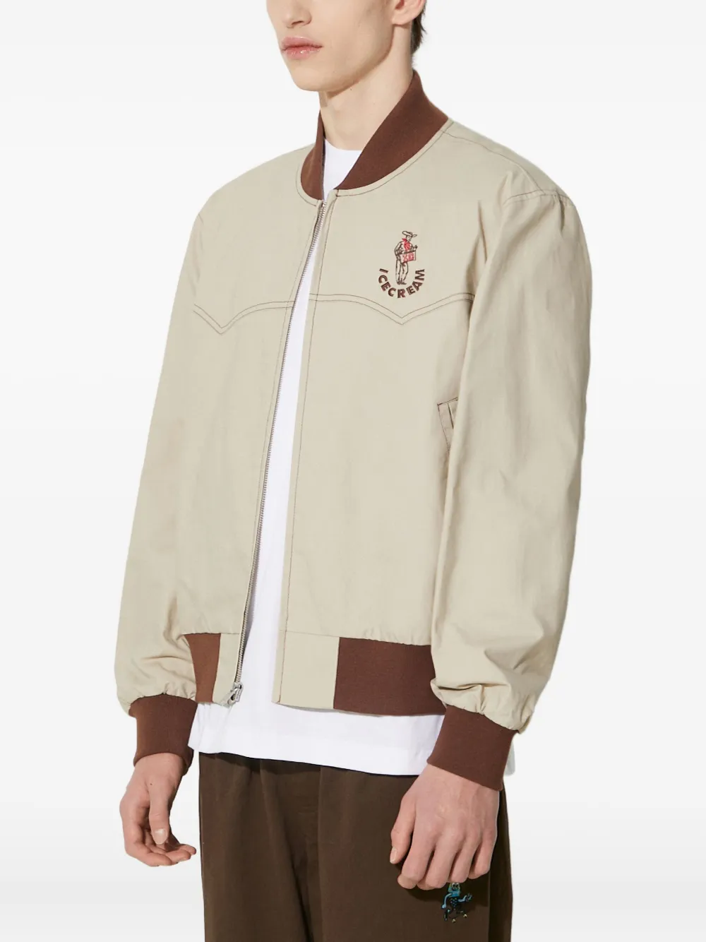 logo-embroidered bomber jacket