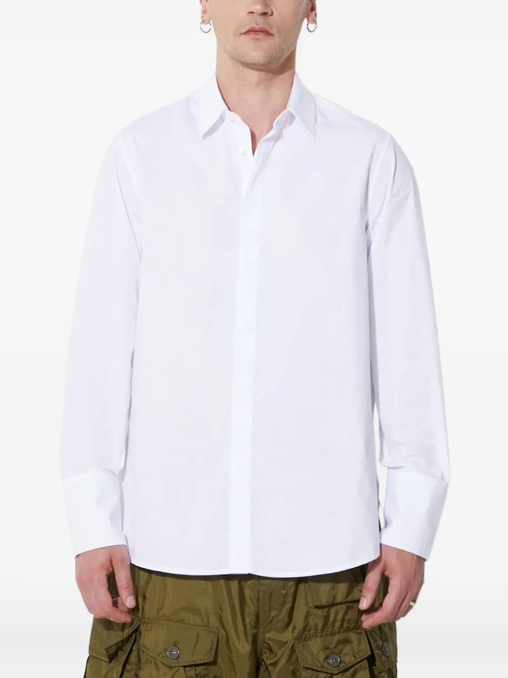 long-sleeved button-up shirt