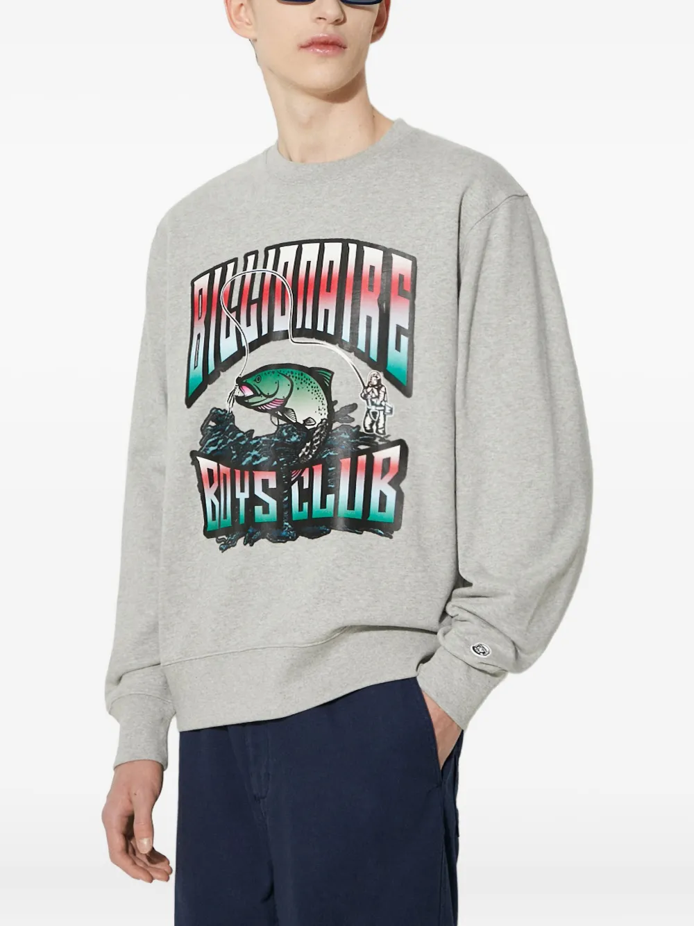 Billionaire Boys Club Sweater met ronde hals en forelprint Grijs
