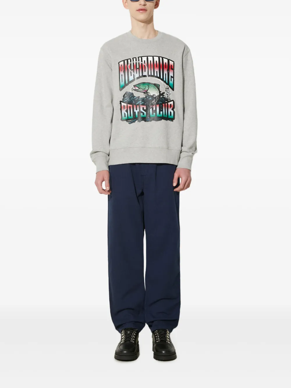 Billionaire Boys Club Sweater met ronde hals en forelprint Grijs