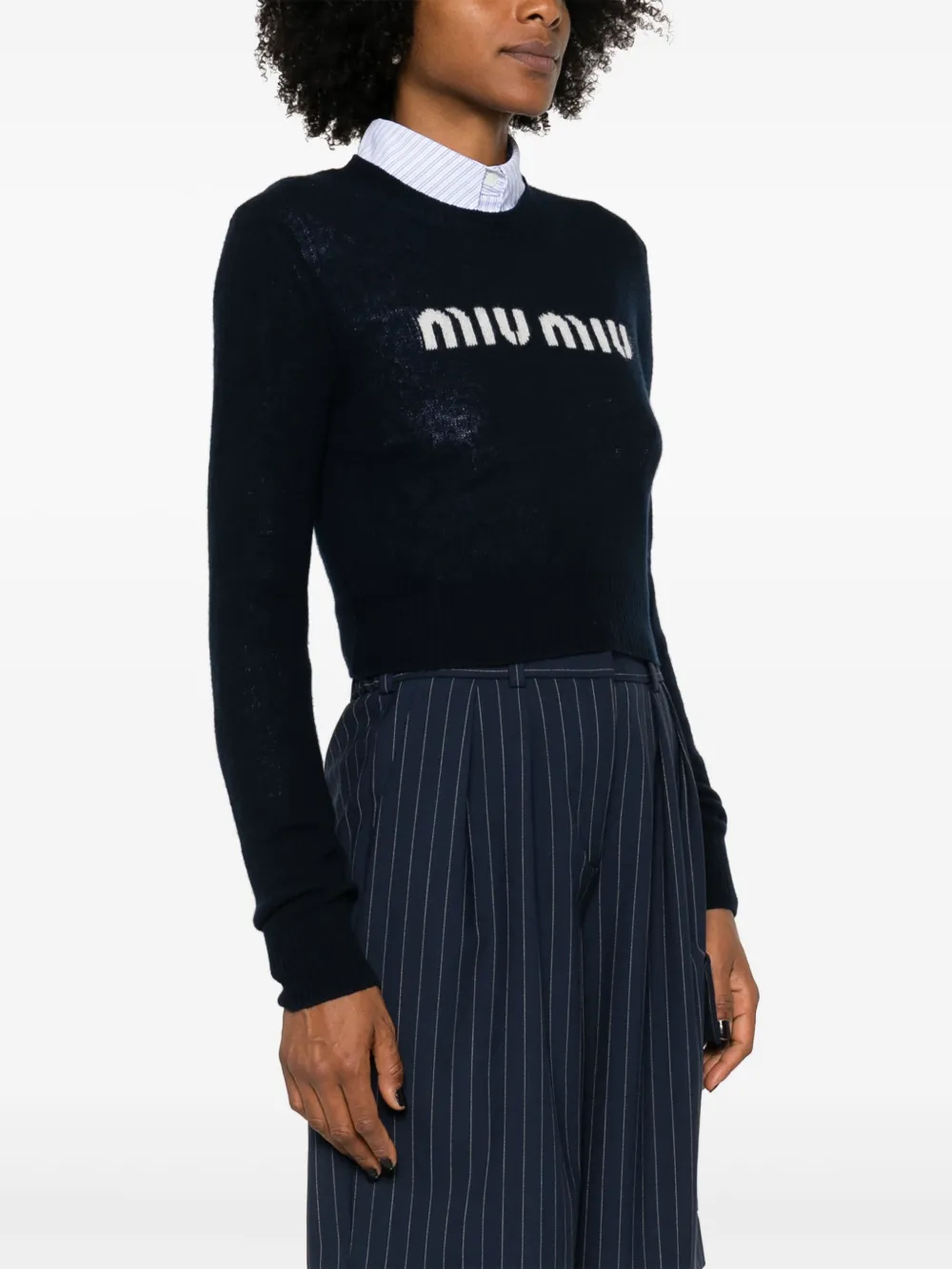 Miu Cropped trui Blauw