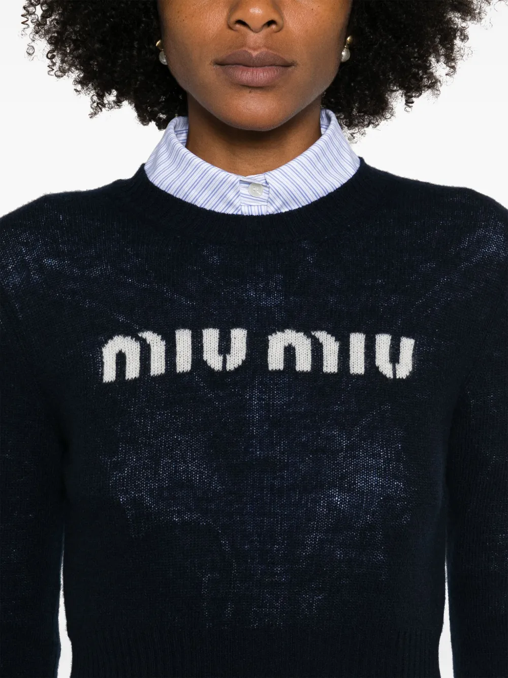 Miu Cropped trui Blauw
