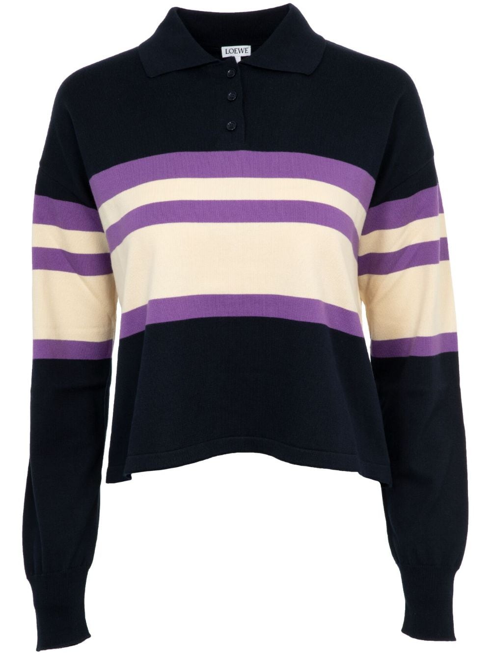 Shop Loewe Polo-collar Cotton Jumper In Blue