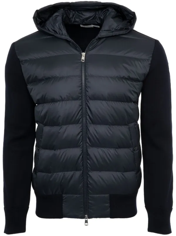 Moncler Hooded Padded Jacket Blue FARFETCH RO