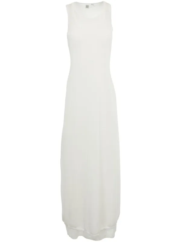 toteme layered knit tank dress fine-knit Maxi | White streetwear outfit