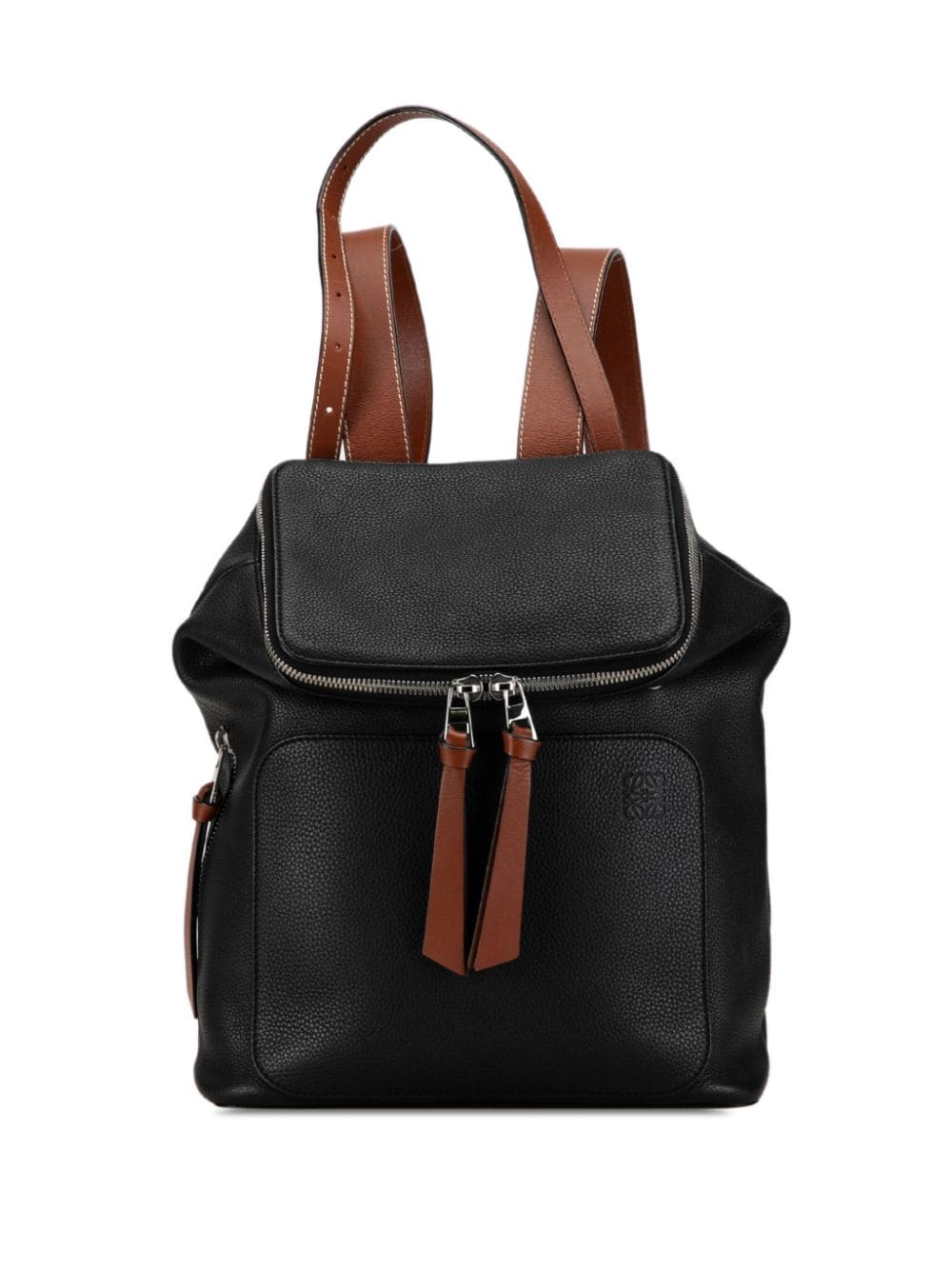Pre-owned Loewe 2010 Leather Goya Backpack In Black