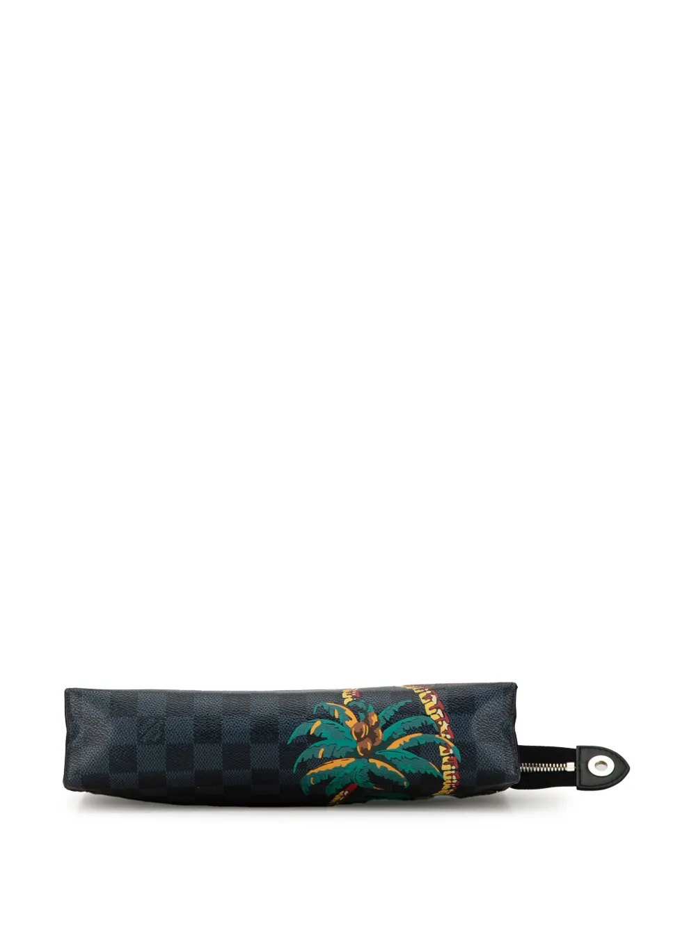 Pre-owned Louis Vuitton 2018 Damier Cobalt Jungle Pochette Voyage Mm Clutch Bag In Black