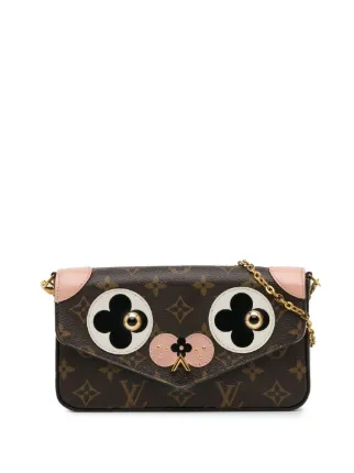 Louis Vuitton Pre Owned 2018 Monogram Pochette Felicie Valentine Dog Crossbody Bag Brown FARFETCH UK