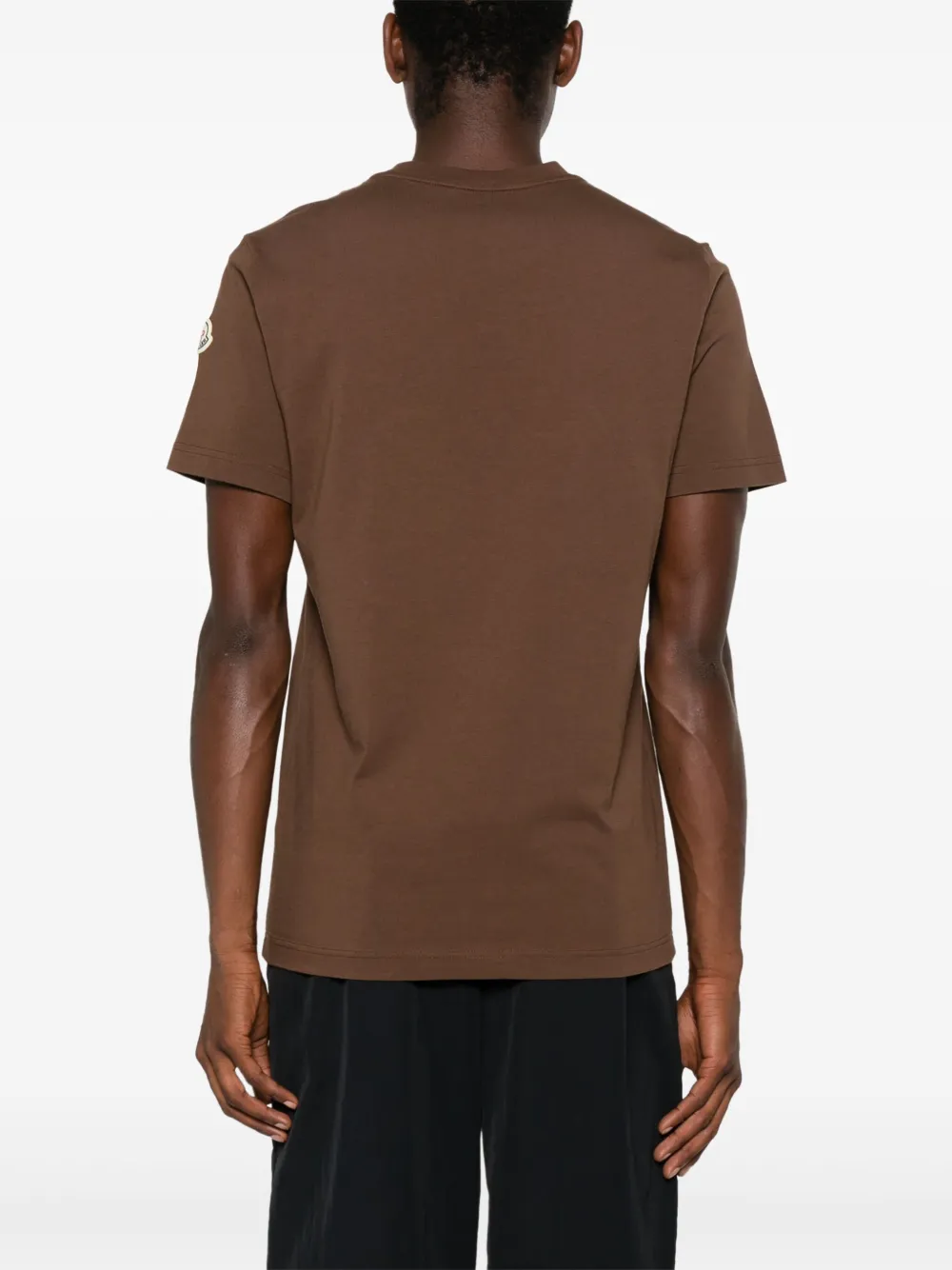 Moncler Katoenen T-shirt met logopatch Bruin