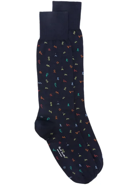Paul Smith Letters intarsia-knit socks
