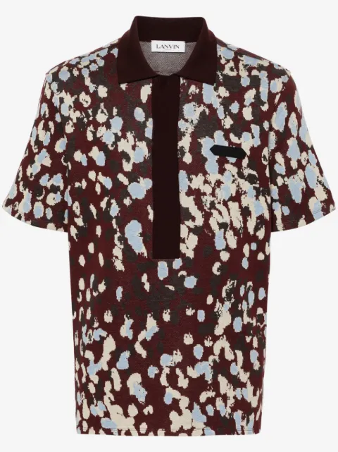 Lanvin patterned-jacquard cotton polo shirt