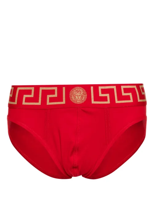 Versace slip à bande Greca - Rouge - Versace - Modalova