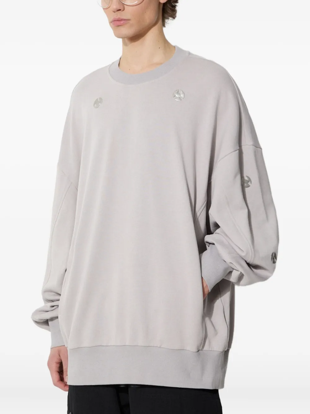 A.A. Spectrum Sweater met metallic detail en ronde hals - Grijs