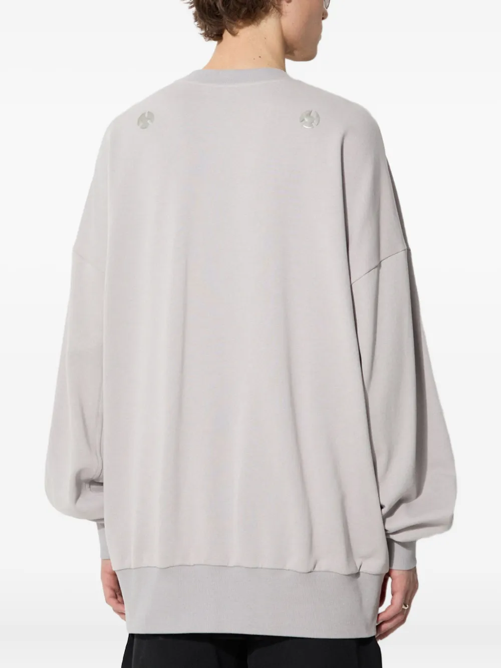  A.a. Spectrum Metallic-detail Crew-neck Sweatshirt - Grey 
