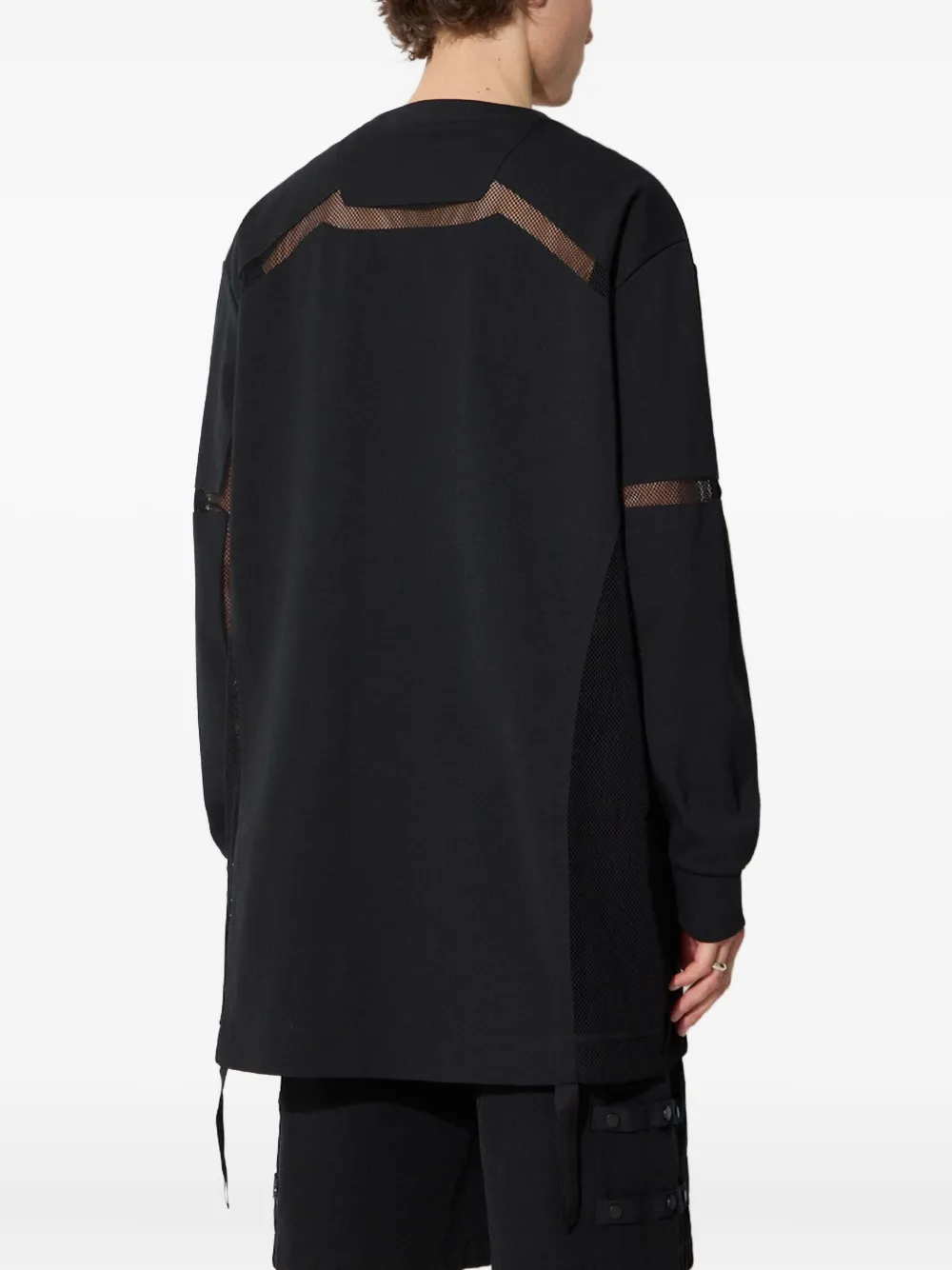  A.a. Spectrum Mesh-panel Long-sleeve T-shirt - Black 