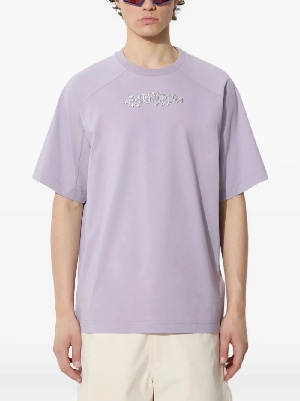 A.A. Spectrum raglan-sleeve metallic-logo T-shirt | Purple | Image 1