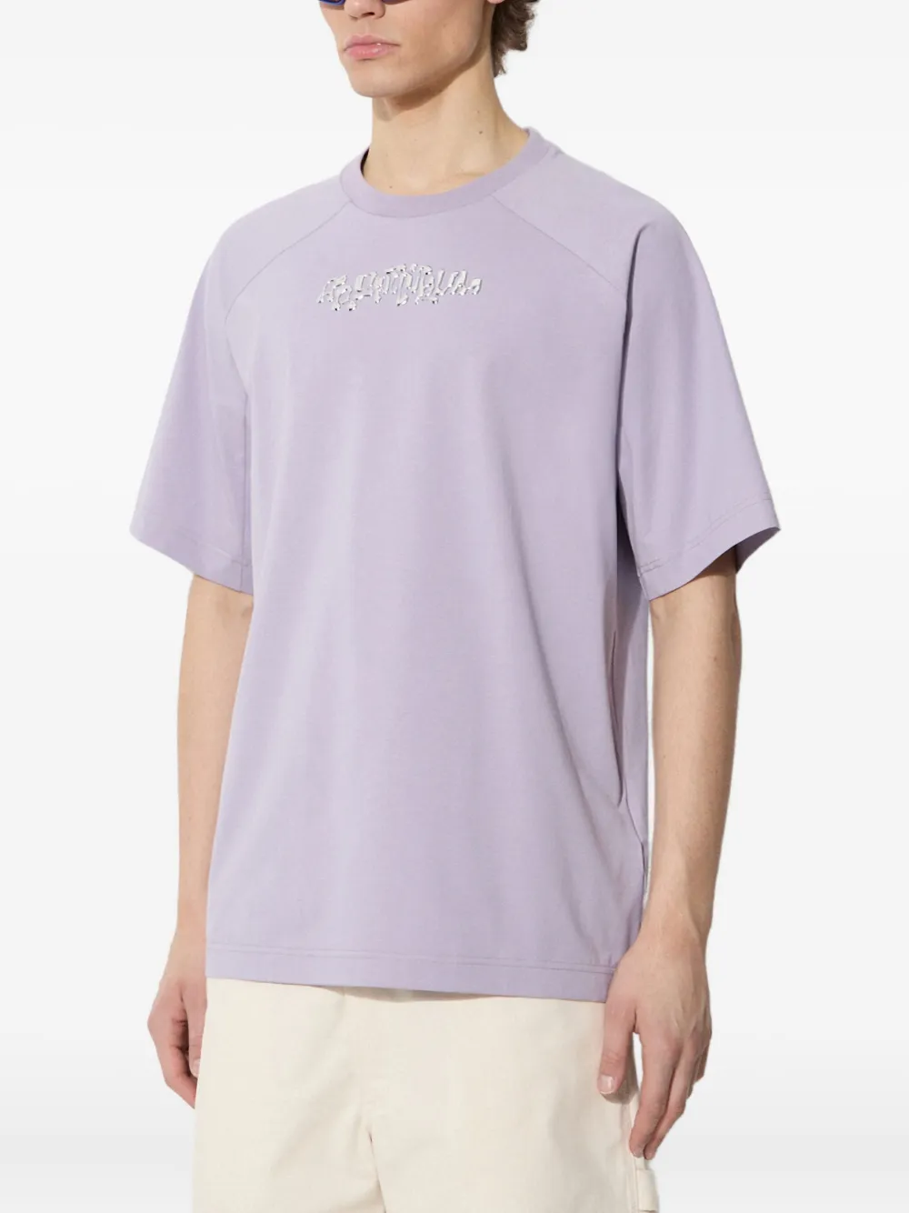 A.A. Spectrum T-shirt met metallic logo en raglan mouwen - Paars