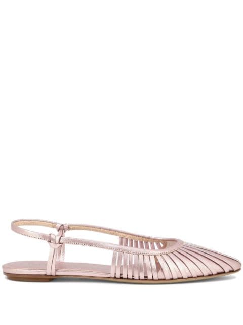 Del Carlo strappy leather ballerina flats