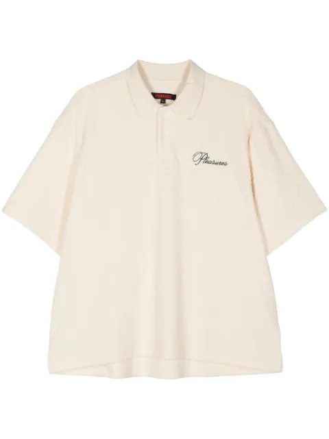 Pleasures logo-embroidered terry-cloth polo shirt