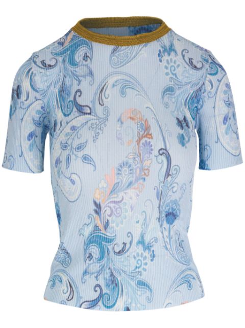 ETRO paisley-print knitted T-shirt Women