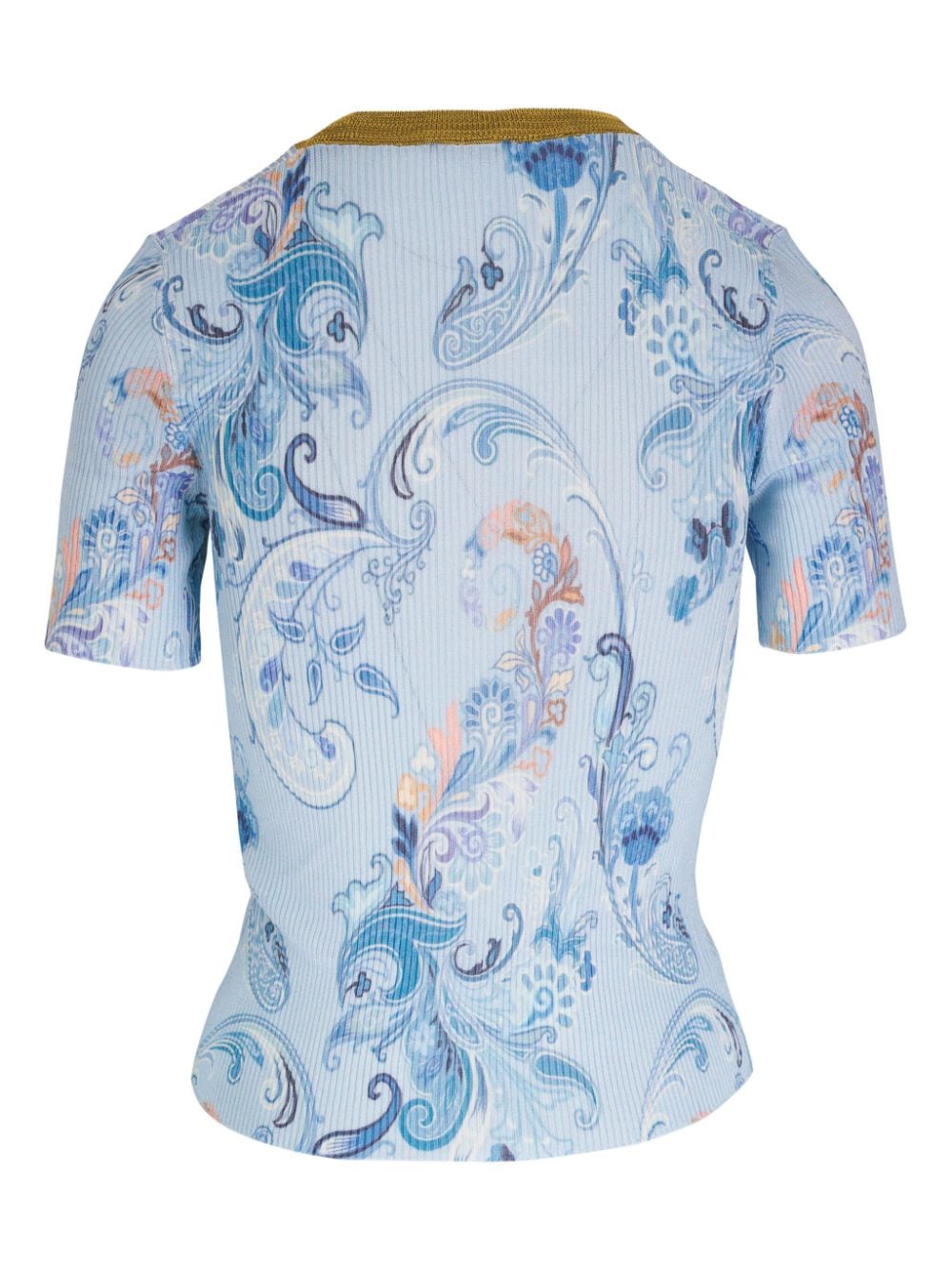 ETRO Gebreid T-shirt met paisley-print - Blauw