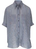 Brunello Cucinelli striped cotton-silk-blend shirt - Blue