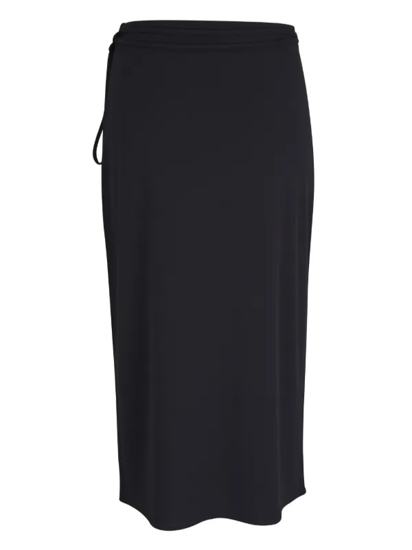 Vince tie-fastening Wrap Midi Skirt Black FARFETCH IN